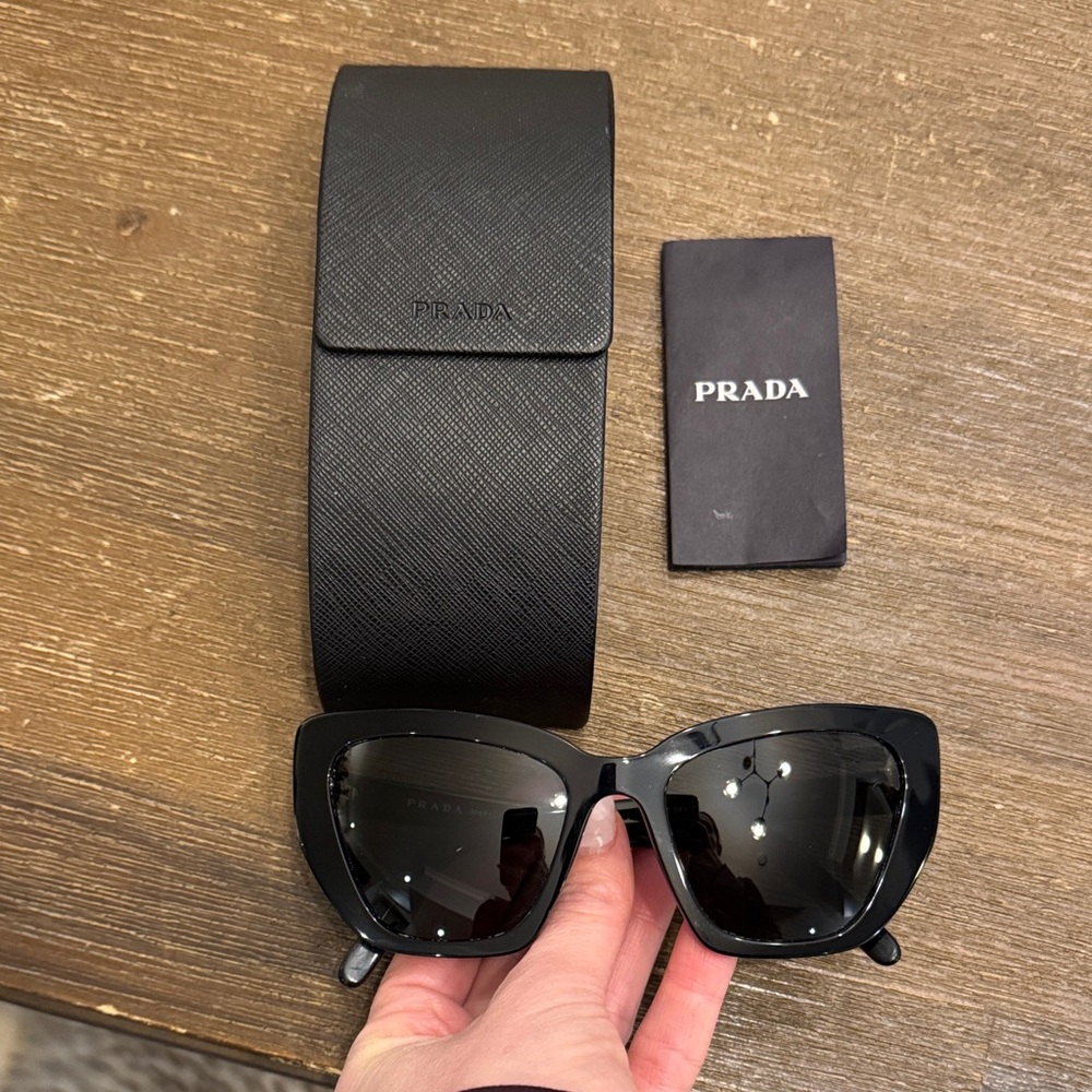 Prada Black Gloss Cat-Eye Sunglasses